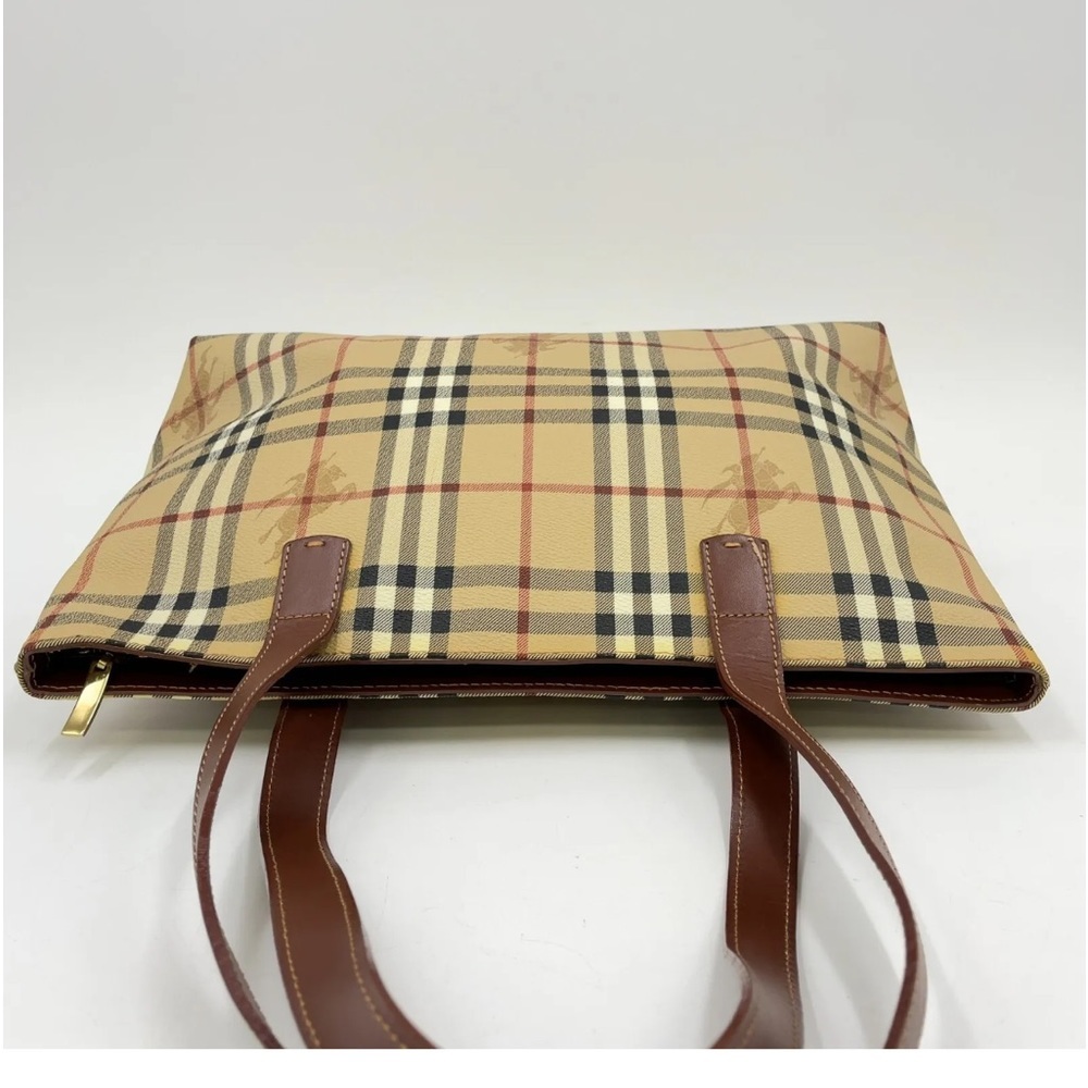 Auth Burberry Beige Nova Red Check Tote Bag Nylon and Burberry dust bag - Picture 4 of 17